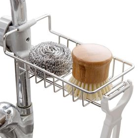 Drainer Storage Soap Stainless Dishcloth Rag Steel Sponge Shelf Adjustable Rack Dry Kitchen Basket Finishing Faucet Towel Pool