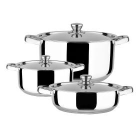 Advanced Aluminum 6-Piece Cookware Set - 2.0mm Pressed Aluminum Construction