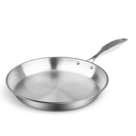 SOGA Stainless Steel Fry Pan 32cm Frying Pan Top Grade Induction Cooking FryPan