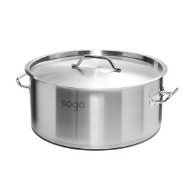 SOGA Stock Pot 23L Top Grade Thick Stainless Steel Stockpot 18/10