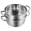 VEVOR Steamer Pot, 8.66in/22cm Steamer Pot for Cooking with 3QT Stock Pot and Vegetable Steamer, Large Capacity Stainless Steel Food Steamer Cookware