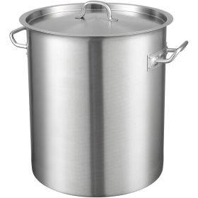 VEVOR Stainless Steel Stockpot, 42 Quart Large Cooking Pots, Multipurpose Cookware Sauce Pot with Lid & Handle, Heavy Duty Commercial Grade Stock Pot,