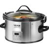 VEVOR Slow Cooker, 8QT 320W Electric Slow Cooker Pot with 3-Level Heat Settings Digital Slow Cookers with 20 Hours Max Timer, Locking Lid, Ceramic Inn