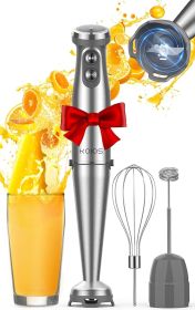 KOIOS Immersion Blender, 1000W Anti-scratch 3-in-1 Hand Blender, Upgraded 12 Speed Stainless Steel Blade Stick Blender with Turbo Mode, Whisk and Milk