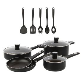 13 Piece Nonstick Aluminum Alloy Cookware Set, Black