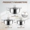 Sleek Stainless Steel 6-Piece Cookware Set: Mirror Polished Interior and Exterior