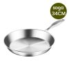 SOGA Stainless Steel Fry Pan 34cm Frying Pan Top Grade Induction Cooking FryPan