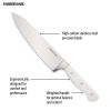 Farberware EdgeKeeper 14-Piece Forged Triple Rivet Kitchen Knife Set with Block White