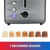 Total Chef 2 Slice Compact Wide Slot Toaster with 7 Shade Settings