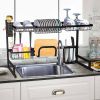 Over The Sink Dish Drying Rack Stainless Steel Kitchen Supplies Storage Shelf Drainer Organizer,