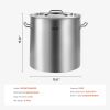 53QT Stainless Steel Stockpot Cooking Kitchen Sauce Pot with Lid Handle