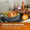 6 Quart XL Nonstick Copper Deep Square All in One 6 Qt Casserole Chef's Pan & Stock Pot- 4 Piece Set