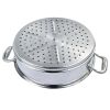 SOGA 3 Tier 32cm Heavy Duty Stainless Steel Food Steamer Vegetable Pot Stackable Pan Insert with Glass Lid