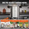 VEVOR Stainless Steel Stockpot, 42 Quart Large Cooking Pots, Cookware Sauce Pot with Strainer, Lid, and Handle, Heavy Duty Commercial Grade Stock Pot,