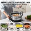 VEVOR Steamer Pot, 11in/28cm Steamer Pot for Cooking with 3QT Stock Pot and Vegetable Steamer, Food-Grade 304 Stainless Steel Food Steamer Cookware wi