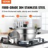 VEVOR Steamer Pot, 11in/28cm Steamer Pot for Cooking with 3QT Stock Pot and Vegetable Steamer, Food-Grade 304 Stainless Steel Food Steamer Cookware wi