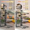 8-layer pot holder, lid holder and pot holder, multiple DIY methods 8-layer pot holder, adjustable kitchen organization, and pot storage Ban on Amazon