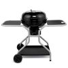 Kettle Charcoal Grill with 2 Side Tables, Storage Shelf, Upgraded Ash Catcher, Thermometer, Air Vents, Outdoor Cooking Barbecue Grill with Wheels