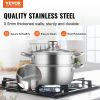 VEVOR Steamer Pot, 8.66in/22cm Steamer Pot for Cooking with 3QT Stock Pot and Vegetable Steamer, Large Capacity Stainless Steel Food Steamer Cookware