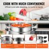 VEVOR Steamer Pot, 11in/28cm Steamer Pot for Cooking with 3QT Stock Pot and Vegetable Steamer, Food-Grade 304 Stainless Steel Food Steamer Cookware wi