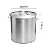 SOGA Stock Pot 12L Top Grade Thick Stainless Steel Stockpot 18/10