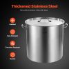 100QT Stainless Steel Stockpot Cooking Kitchen Sauce Pot with Basket Lid Handle