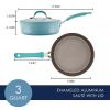 Cook + Create Aluminum Nonstick Saute Pan with Lid 3qt Agave Blue