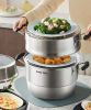 Steamer 304 Stainless Steel Pot Qiaoyi Take Thickened Stovetop Universal Steamer Steamer Drawer Household Steam Fish Pot Steamed Buns Pot SZ30VA1 Thre