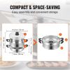 VEVOR Steamer Pot, 11in/28cm Steamer Pot for Cooking with 3QT Stock Pot and Vegetable Steamer, Food-Grade 304 Stainless Steel Food Steamer Cookware wi