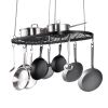 VEVOR Hanging Pot Rack, 36 inch Hanging Pot Rack Ceiling Mount, Ceiling Pot Rack with 20 S Hooks, 80 lbs Loading Weight, Ideal for Home, Restaurant, K