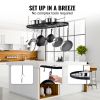 VEVOR Hanging Pot Rack, 32 inch Hanging Pot Rack Ceiling Mount, Ceiling Pot Rack with 12 S Hooks, 80 lbs Loading Weight, Ideal for Home, Restaurant, K