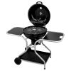 Kettle Charcoal Grill with 2 Side Tables, Storage Shelf, Upgraded Ash Catcher, Thermometer, Air Vents, Outdoor Cooking Barbecue Grill with Wheels