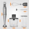 KOIOS 1100W Immersion Hand Blender, Stainless Steel Stick Blender with 12-Speed & Turbo Mode, 5-in-1 Handheld Blender with 600ml Mixing Beaker with Li