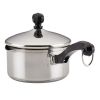 Farberware Classic Stainless Steel Straining Saucepan with Lid, 1-Quart, Silver