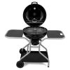 Kettle Charcoal Grill with 2 Side Tables, Storage Shelf, Upgraded Ash Catcher, Thermometer, Air Vents, Outdoor Cooking Barbecue Grill with Wheels