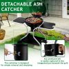 Kettle Charcoal Grill with 2 Side Tables, Storage Shelf, Upgraded Ash Catcher, Thermometer, Air Vents, Outdoor Cooking Barbecue Grill with Wheels