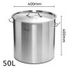 SOGA Stock Pot 50L Top Grade Thick Stainless Steel Stockpot 18/10