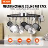 VEVOR Hanging Pot Rack, 36 inch Hanging Pot Rack Ceiling Mount, Ceiling Pot Rack with 20 S Hooks, 80 lbs Loading Weight, Ideal for Home, Restaurant, K