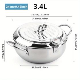 1pc Tempura Deep Fry Pot (Capacity: 3.4L)