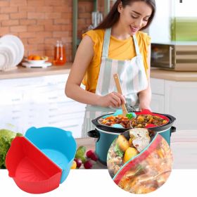 Silicone Slow Cooker Slow Cooker Partition Tank Slow Cooker Silicone Divider Slow Cooker Silicone round Table Set for 4 Modern (Sheet Size: , Color: Blue)