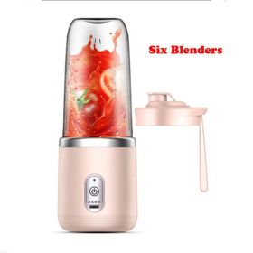 Portable Electric Juicer 400ml Lemon Orange Fruit Squeezer Multifunction Mixer Fruit Smoothie Blender Household Appliances (Color: Pink 1 cup)