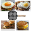 1pc Fry Pan For Egg, Non Stick Ham Pancake Maker, Egg Burger Pan With Wooden Handle, 4 Holes, For Induction Cooker Gas Stove