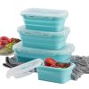 Reusable Pizza Storage Container with  Microwavable Serving Trays - Adjustable Pizza Slice Container to Organize & Save Space - BPA Free