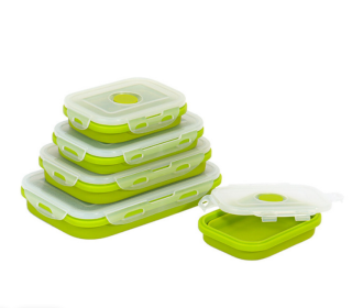 Reusable Pizza Storage Container with  Microwavable Serving Trays - Adjustable Pizza Slice Container to Organize & Save Space - BPA Free (Color: Green, size: 350ML)