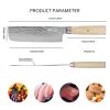 Qulajoy Nakiri Knife 6.9 Inch, Professional Vegetable Knife Japanese Kitchen Knives 67-Layers Damascus Chef Knife, Cooking Knife For Home Outdoor With