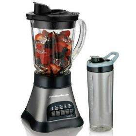 Hamilton Beach Wave Crusher Blender with 40oz Glass Jar and Blend-in Travel Jar Black (Brand: Hamilton Beach)