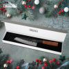 Qulajoy 7 Inch Santoku Knife - Professional Japanese Chef Knife - Razor Sharp 9cr18mov Blade - Hammered Kitchen Knife - Octagonal Rosewood Handle With