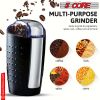 5 Core Coffee Grinder â€¢ 85 Gram Or 3 Ounces / 12 Cup Capacity â€¢ One-Touch Automatic Electric Bean Spice Grinding Machine â€¢ 150W Copper Motor â€¢