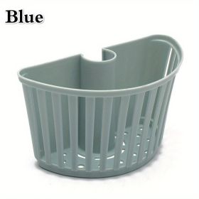 1PC Sink Plastic Hanging Basket; Faucet Rack Drainer Sponge Storage Rack Spout Holder Kitchen Bathroom Rack (Color: Blue)