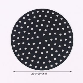 1pc 7.5in/8in/9in Air Fryer Liner Silicone Air Fryer Mat (Color: Black, Style: Round 9in)